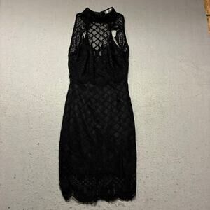 Rumor Boutique Mini Dress Women’s Small Black Bodycon Backless Lace